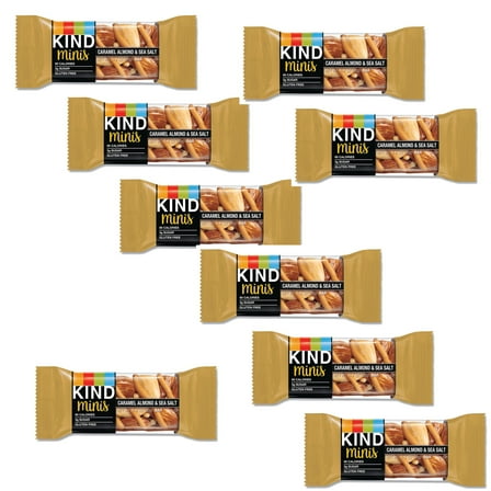 KIND Minis Caramel Almond & Sea Salt Flavored Mini Snack Bar, 0.7 Oz Per Bar, 9 Pack