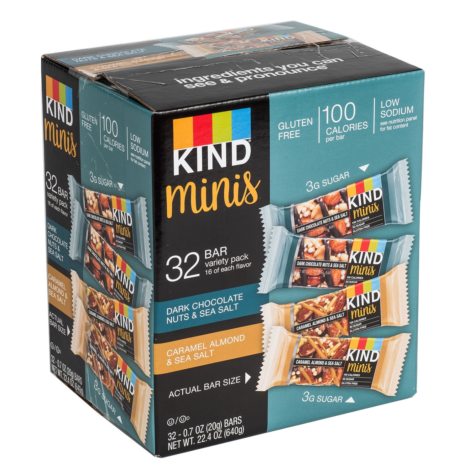 KIND Minis Dark Chocolate Nuts & Sea Salt & Caramel Almond & Sea Salt Var 220-00799