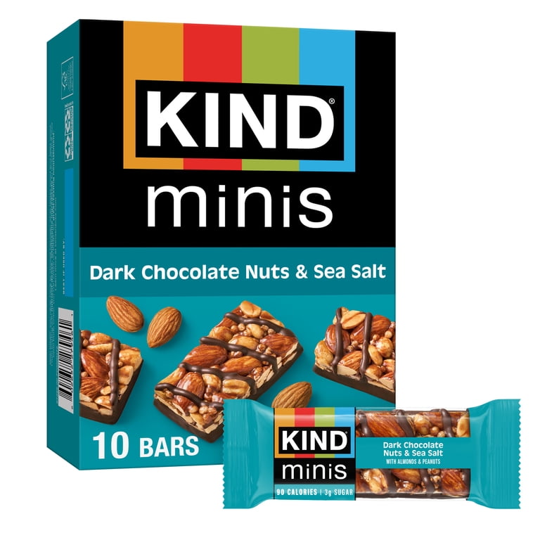KIND, Dark Chocolate Nuts and Sea Salt Minis, 10 Pack, 0.7 oz