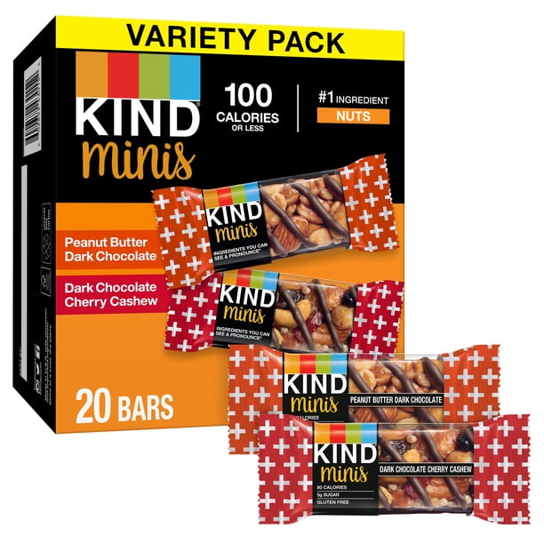 KIND Minis Nut Bars, Peanut Butter Dark Chocolate & Dark Chocolate