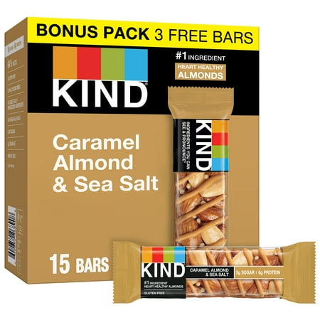 KIND Nut Bars, Caramel Almond & Sea Salt, 1.4 oz, 15 Count