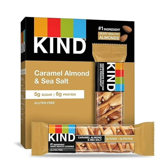 KIND Nut Bars, Caramel Almond & Sea Salt, Gluten Free, Low Sugar, 6g Protein, 6 Count ( pack of 2)