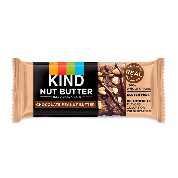 KIND Nut Bars, Chocolate Peanut Butter Butter Filled Bars, 1.3 oz, 24 Bars