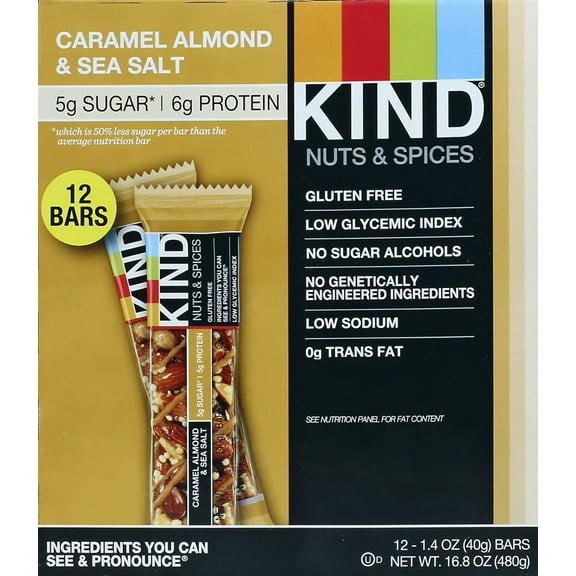 KIND Nuts and Spices Low Carb Nutritional Snack Bar (Pack of 48)