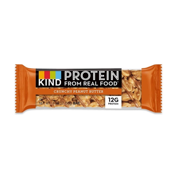 KIND, PRTN BAR, CRNCHY PNUT BTTR, Pack of 12, Size 1.76 OZ - No Artificial Ingredients Gluten Free Wheat Free Yeast Free