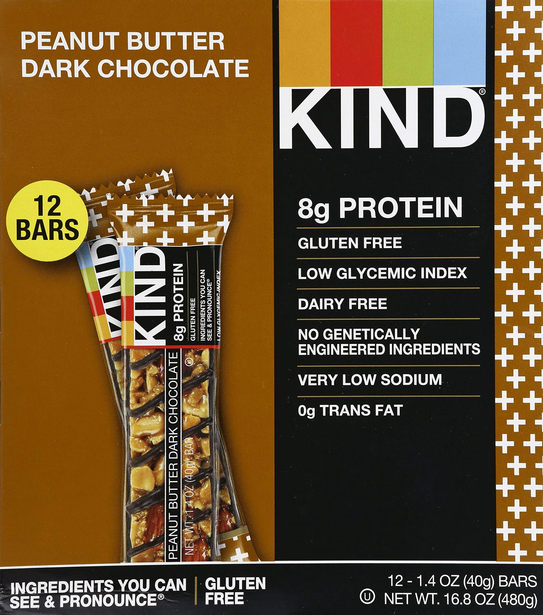 KIND Peanut Butter and Dark Chocolate Gluten Free Bar (Pack of 2)