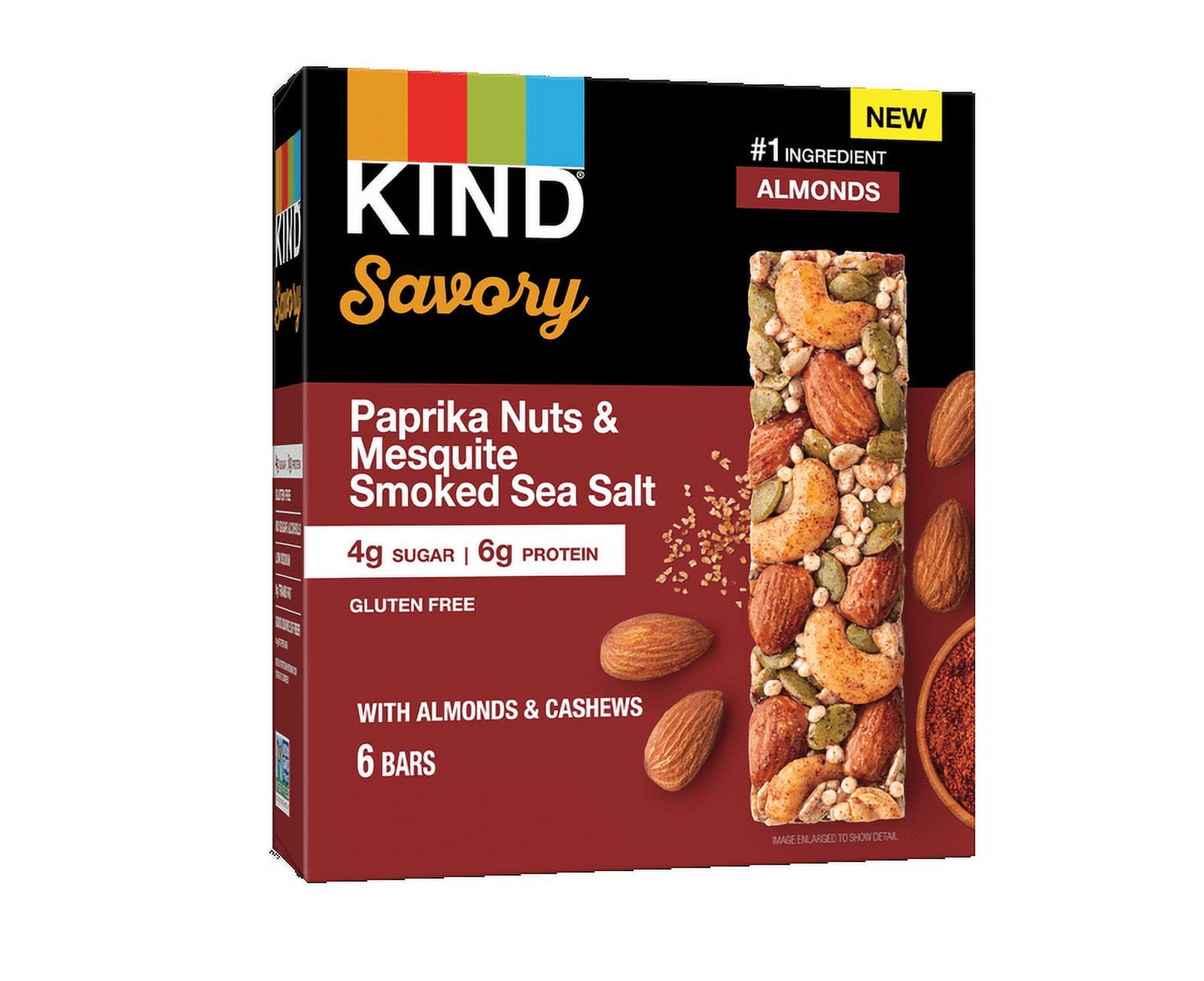 KIND Savory Nut Bar Gluten Free Paprika Nuts & Mesquite Smoked Sea Salt - 6 Bars
