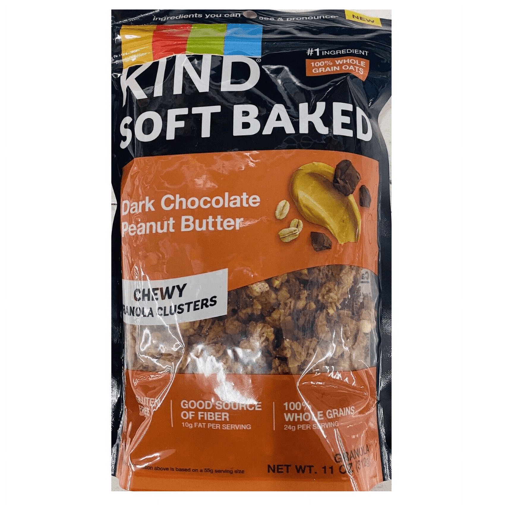 KIND Soft Baked DARK CHOCOLATE PEANUT BUTTER Chewy Granola Clusters 11