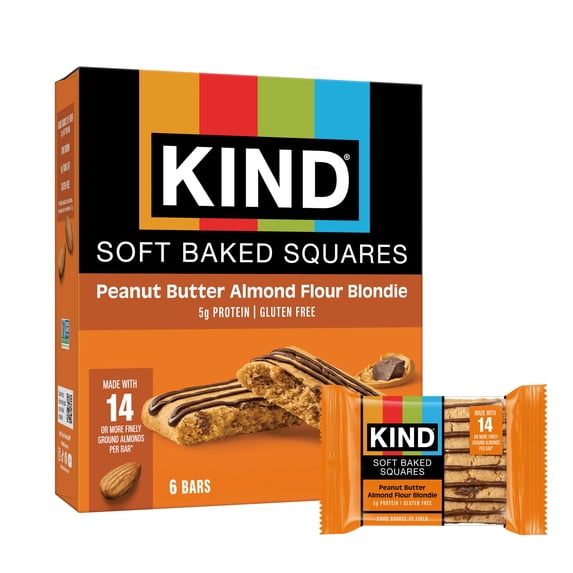 Kind Baked Squares Peanut Butter Almond Flour Blondie 5g 6 Count Bars