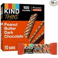 thumbnail image 1 of KIND THINS Peanut Butter Dark Chocolate Bars, Gluten Free, 0.74 oz bars, 10 count, 1 of 1