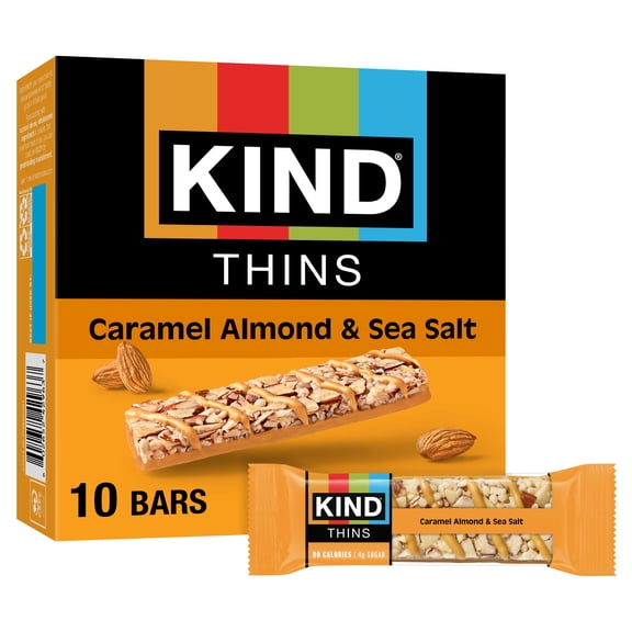 KIND Thins, Caramel Almond & Sea Salt, 0.74 oz, 10 Count