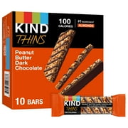 KIND Thins Gluten Free Peanut Butter Dark Chocolate Bars, 0.74 oz, 10 Count