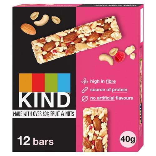 KIND White Chocolate Raspberry 12 x 40g, British Import (Pack of 3)