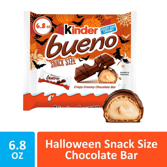 Kinder Bueno Bar, Halloween Candy, Snack Size, 6.8 Oz
