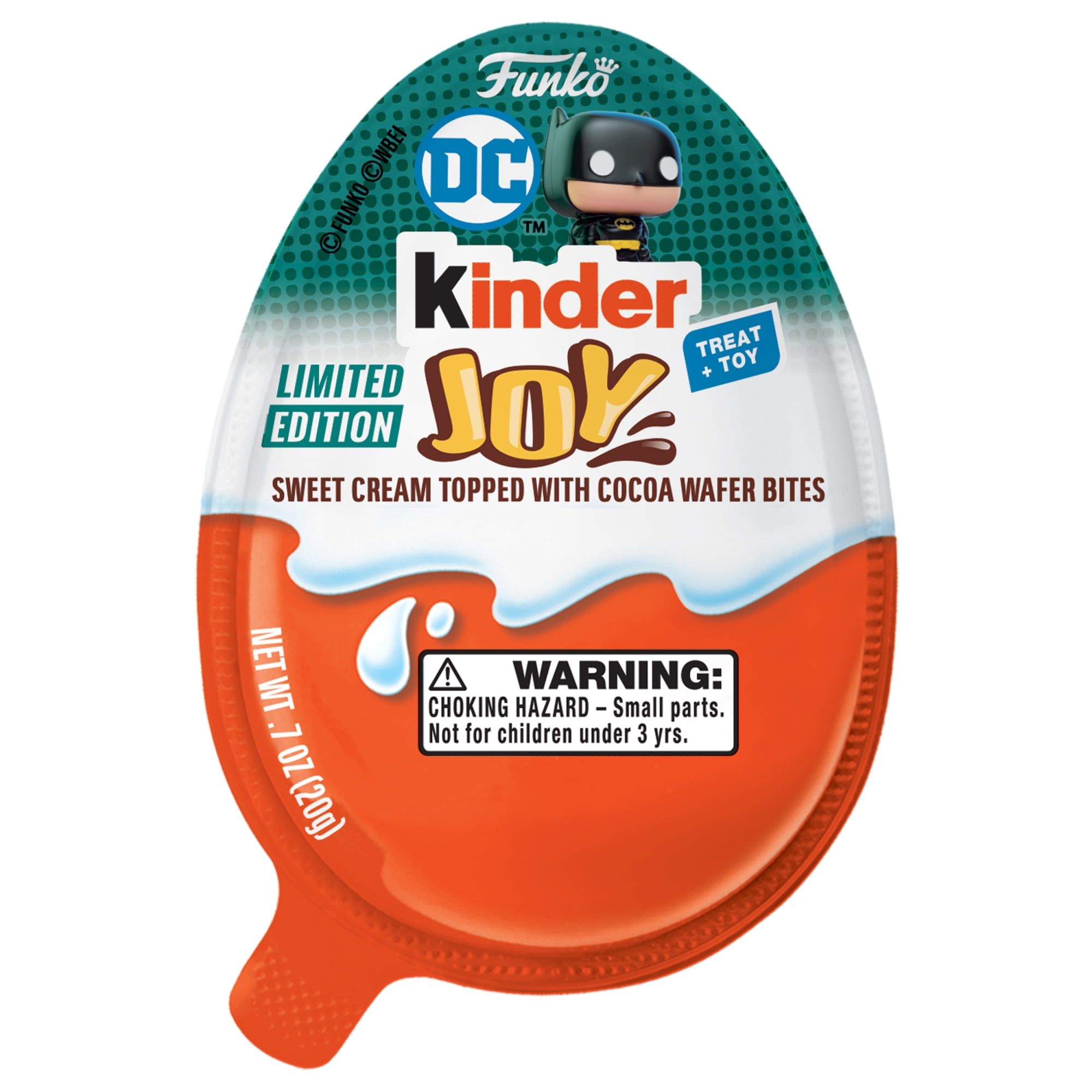 KINDER JOY Egg, Sweet Cream and Chocolatey Wafers Bits, DC Funko Pop Batman, Superman, and more / Harry Potter Funko Pop (Toys May Vary)