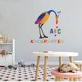 thumbnail image 1 of KINDERGARTEN - Vinyl Pre-School Multicolored Large Peacock Bird Decoration A B C Letter Alphabets & Stars Design Kids Playroom Child Care Lettering Art Wall Decal 10" x 10", 1 of 5
