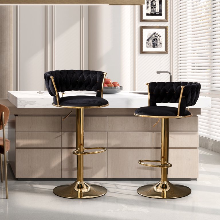 Velvet swivel bar deals stool