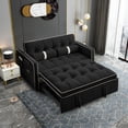 thumbnail image 1 of KINFFICT Futon Sofa Bed, Convertible Sleeper Sofa Bed with Pull Out Couch, Modern Velvet Loveseat Sleeper, Small Couch for Living Room, Black, 1 of 11