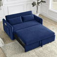 thumbnail image 1 of KINFFICT Futon Sofa Bed, Convertible Loveseat Sleeper, Modern Sofa Bed for Living Room/Apt, Blue, 1 of 10