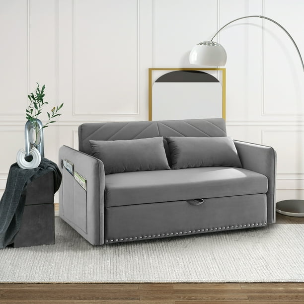 KINFFICT Pull Out Sofa Bed, 2 Seat Sleeper Sofa with Pull Out Couch