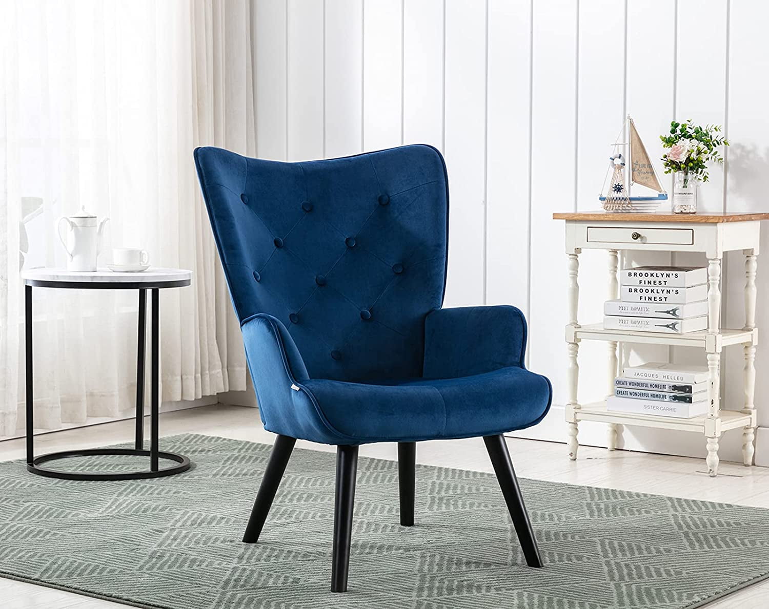 Kin Tufted Wingback Chair with Back Cushion