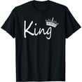 thumbnail image 1 of KING And Queen Crown Matching Couple Design For Him and Her T-Shirt, 1 of 3