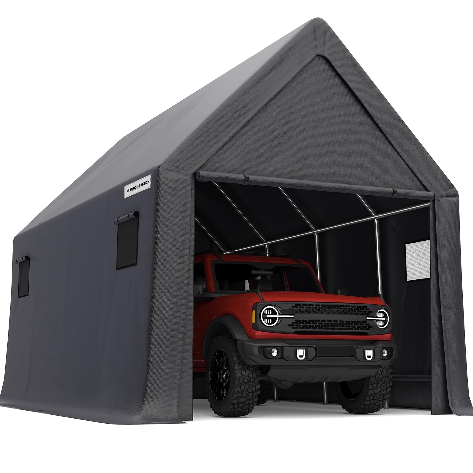 KING BIRD 10' x 20' Heavy Duty Carport Anti-Snow Carport, Outdoor ... - Reinforced Birdcage With Thick Bars