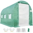 thumbnail image 1 of KING BIRD 10x6.6x6.6FT Upgraded Large Walk-in Greenhouse Heavy Duty Galvanized Steel Frame Zippered Screen Door 6 Screen Windows Tunnel Garden Plant Hot Green House Green, 1 of 7