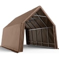 thumbnail image 1 of KING BIRD 13' x 20' x 12' Heavy Duty Anti-Snow Carport Car Canopy Car Tent Outdoor Instant Garage Boat Shelter with Reinforced Ground Bars-Brown, 1 of 9