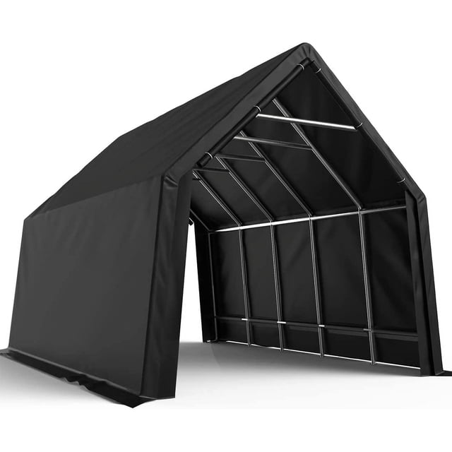 KING BIRD 13x20 FT Carport Canopy – Anti-Snow Steel Frame, Galvanized, Gray Polyethylene Roof