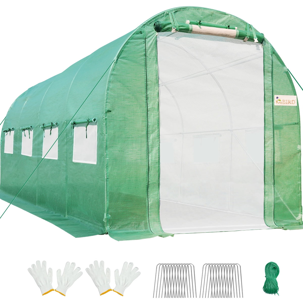 KING BIRD 15x6.6x6.6FT Upgraded Large Walkin Greenhouse Heavy Duty