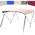 thumbnail image 1 of KING BIRD 3 Bow Boat Bimini Top Canopy Sun Shade Waterproof 46" Height with Rear Support Poles and Storage Boot（Beige,73"-78"）, 1 of 8