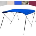 thumbnail image 1 of KING BIRD 3 Bow Boat Bimini Top Cover Boat Canopy Sun Shade Waterproof 1 Inch Stainless Aluminum Frame 46" Height with Rear Support Poles and Storage Boot （Royal blue,54"-60"）, 1 of 9