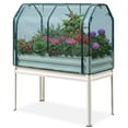 thumbnail image 1 of KING BIRD 47"×24"×56" Raised Garden Bed with Plants Protection Cover, Legs Galvanized Steel Metal Elevated Garden Planter Box for Outdoor Gardening White, 1 of 10