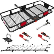 KING BIRD 60"x24"x6" Folding Hitch Cargo Carrier,550LBS Capacity,Fits to 2" Receiver