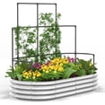 thumbnail image 1 of KING BIRD 6x3x1 ft Raised Garden Bed with Wall Trellis Galvanized Steel Metal Planter Garden Box Outdoor for Gardening Climbing Vegetables Flowers Silver, 1 of 8