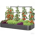 thumbnail image 1 of KING BIRD 7.87x3.94x0.98 ft Raised Garden Bed with Wall Trellis Galvanized Steel Metal Planter Garden Box Outdoor for Gardening Climbing Vegetables Flowers Dark Gray, 1 of 12
