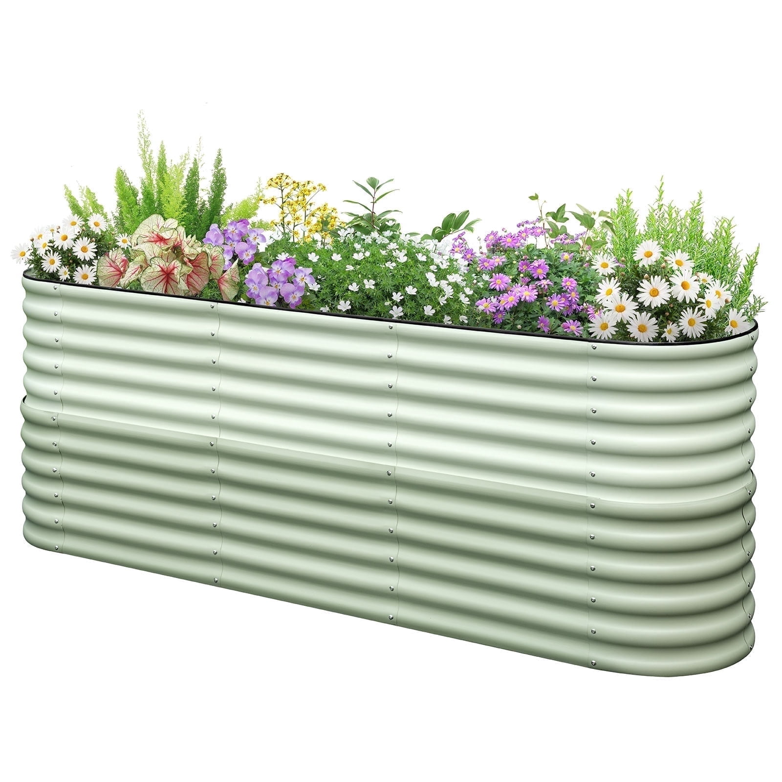 KING BIRD 8x2x3 ft Raised Garden Bed 12 in 1 Galvanized Steel KING BIRD 8x2x3 ft Raised Garden Bed 12 in 1 Galvanized Steel