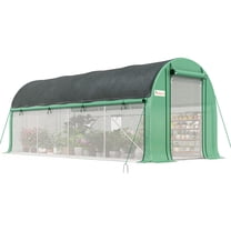 KING BIRD Premium 15x6.6x6.6FT Greenhouse for Outdoors, Large Walk-in Heavy Duty Galvanized Steel Frame, Mesh Door Screen Window, Green