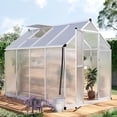thumbnail image 1 of KING BIRD Premium 8x6FT Polycarbonate Greenhouse for Outdoors, Kuick-Setup Large Walk-in Hot Green House for Outside, Silver, 1 of 9