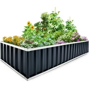 KING BIRD Raised Garden Bed 101x 36x 12 4 Installation Methods Planter Kit Box Dark Grey