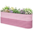 thumbnail image 1 of KING BIRD Raised Garden Bed 2.85 ft Tall 6 in 1 Galvanized Planter Garden Box Outdoor for Gardening, Deep Root Vegetables, Flowers 94.5X23.6X34.2 in, Pink, 1 of 10