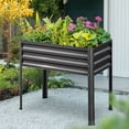 thumbnail image 1 of KING BIRD Raised Garden Bed with Legs Galvanized Elevated Planter Box for Backyard, Patio, Balcony, 33.9x17.7x31.5in, Dark Grey, 1 of 9