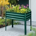 thumbnail image 1 of KING BIRD Raised Garden Bed with Legs Galvanized Elevated Planter Box for Backyard, Patio, Balcony, 33.9x17.7x31.5in, Green, 1 of 9