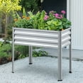 thumbnail image 1 of KING BIRD Raised Garden Bed with Legs Galvanized Elevated Planter Box for Backyard, Patio, Balcony, 33.9x17.7x31.5in, Silver, 1 of 8