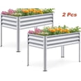 thumbnail image 1 of KING BIRD 2PCS 47"×24"×32" Raised Garden Bed with Legs Galvanized Steel Metal Elevated Garden Planter Box for Outdoor Gardening Silver, 1 of 11