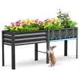 thumbnail image 1 of King Bird Galvanized Steel Raised Garden Bed Kit, 80"x17"x31.5" Metal Planter Box with Self-Watering Basin Cells, Tall Elevated Garden Bed for Vegetables & Flowers Deep Gray, 1 of 8