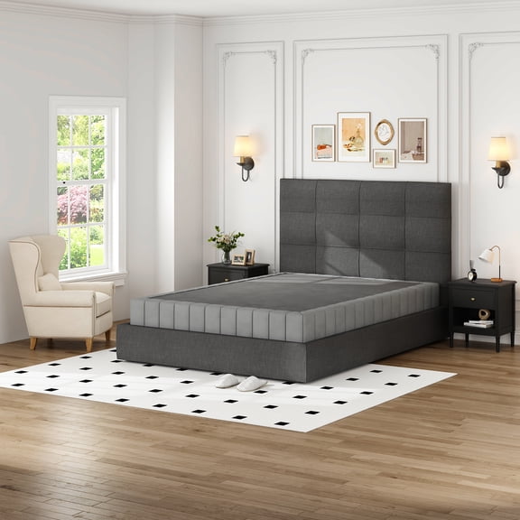 KING Box Spring, 9 Inch Box Springs King Size Basics Bed Base, Black Heavy Duty Metal Structure with Cover,Mattress Foundation, Easy Assembly