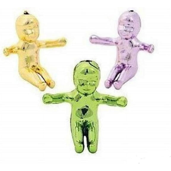 KING CAKE BABY babies 2.5CM - METALLIC 12 PURPLE GREEN GOLD (1 DOZEN) Mardi Gras New Olreans