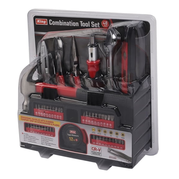 KING Combination Tool Set with Display Rack (48-Piece Set)